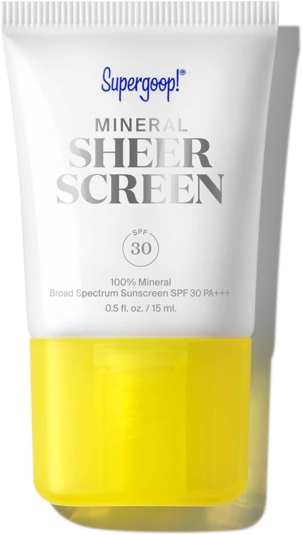 Supergoop! Mineral Sheerscreen SPF 30 PA+++, 0.5 fl oz - Mineral, Broad Spectrum Face Sunscreen + Primer + Helps Filter Blue Light - Satin Finish - For All Skin Types
