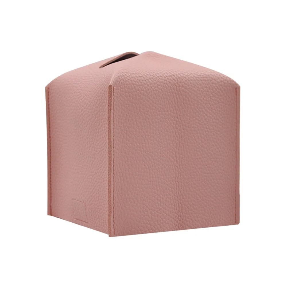 Aimanqi Pink S Tissue Box Cover, Modern Decorative Pu Leather Rectangular Tissue Box Case Organizer Holder For Vanity Countertop(Pink S)
