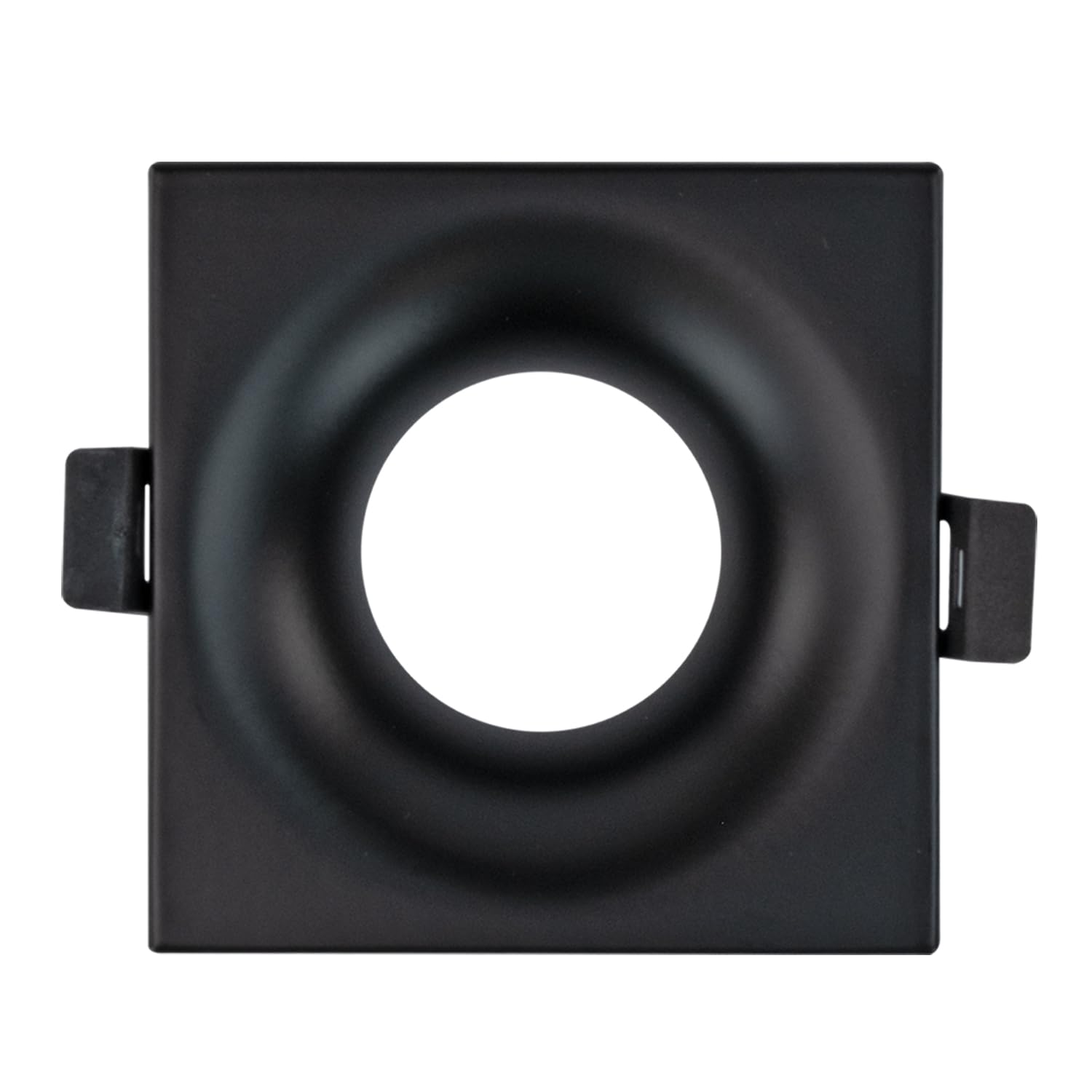 Popp® Marco Downlight ARO Marco Fijo con Curva Interior aluminio para bombilla GU10, MR16 Negro Cuadrado para corte de Ø70mm para pasillo, oficina, salon etc (Pack 10 unidad, Negro Cuadrado)