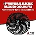 A-Team Performance Radiator Electric Cooling Fan - Electric Radiator Fan Kit for Cars - Reversible Push-Pull Assembly, 3000 CFM - Thermostat & Mounting Kit - 16 in, 12V, 8-Blade