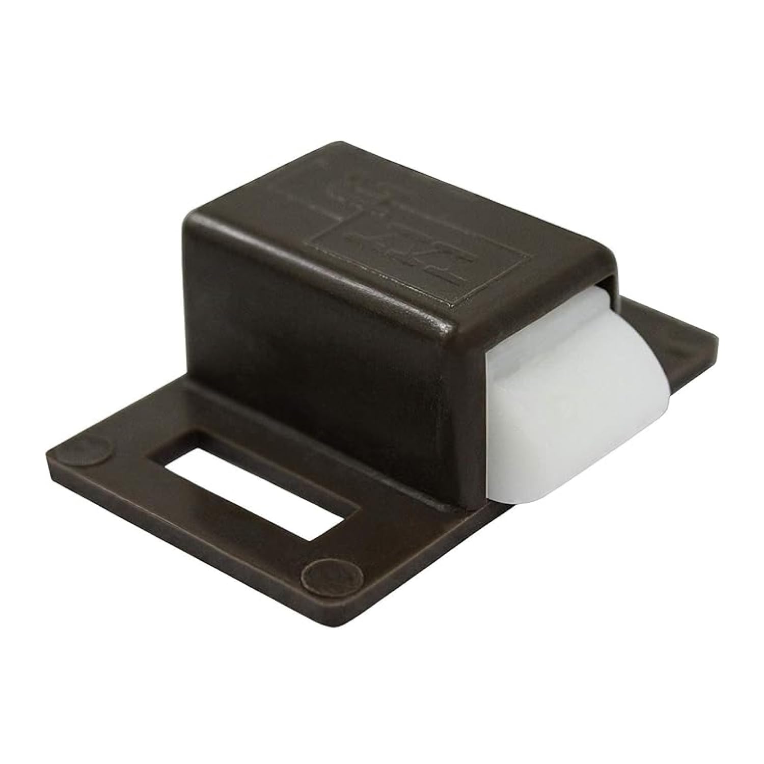 Noa Store Single Shower Door Catcher - Push to Close Latch for Frame - Soft Closer for Bathroom - Rust Proof Box with Nylon Tip Hardware - Spring Loaded - Brown