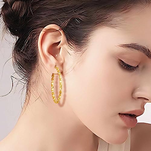 Gold Hoop Earrings 14K Jewelry for Womens Earrings Modish Hoops Earring Gold Earring Hoops Thick Chunky 40mm4
