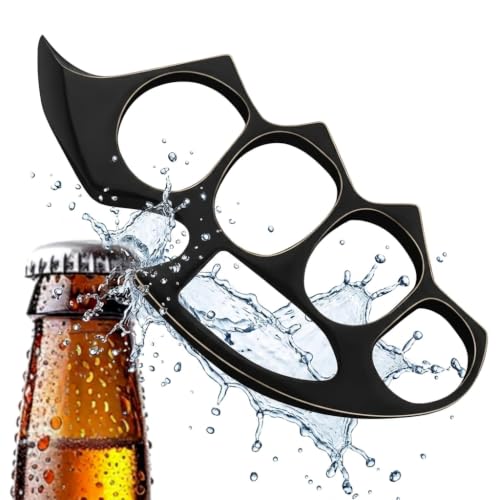 Image of Stainless Steel Bottle Cap Opener - Compact & Lightweight Tool, Cool Gadgets for Men Daily Life, Home, Bar, Kitchen & Travel Camping Tools, Rust-Resistant, Easy to Use (Black)