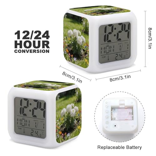 Reloj despertador digital para personas que duermen mucho con luz de noche ajustable 3