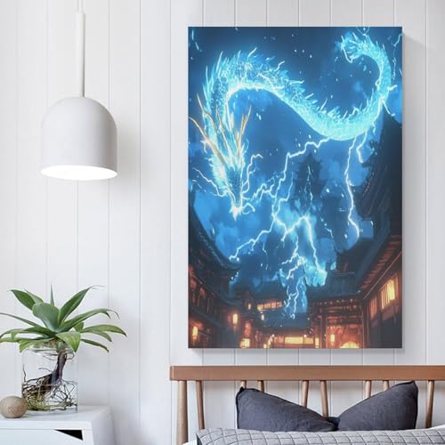 Cuadro en lienzo de dragón para decoración de pared en dormitorio actual 5