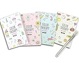 Set of 4 Mini Coloring Books for Adult Relaxation Color Therapy Anti Stress Coloring Books, 16 Pages Each with All Different Theme, Adult Colouring Book of 4.92