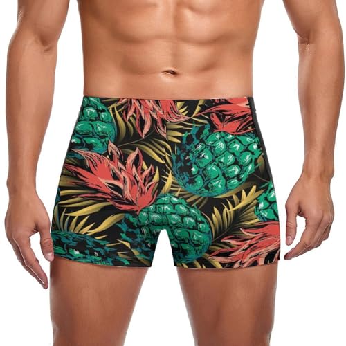 Slip de bain homme anti frottement ananas vert confort
