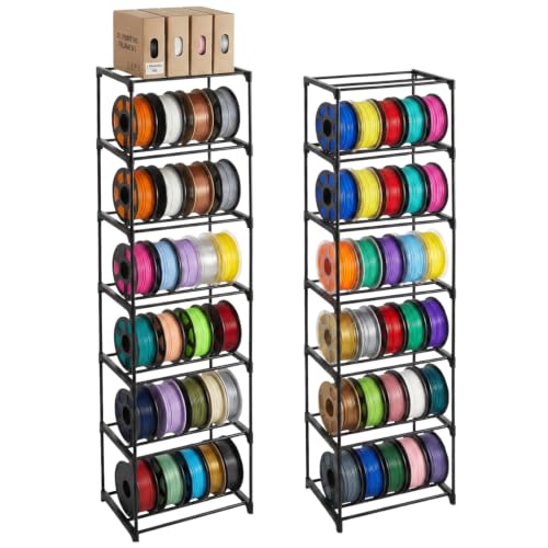 2 Pack 7-Tier Metal 3D Printer Filament Storage Rack, 42x30.5x156cm