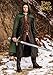 Adult Lord of the Rings Aragon Costume Mens, Dark Green Ranger Cloak Medieval Warrior Halloween Outfit X-Large