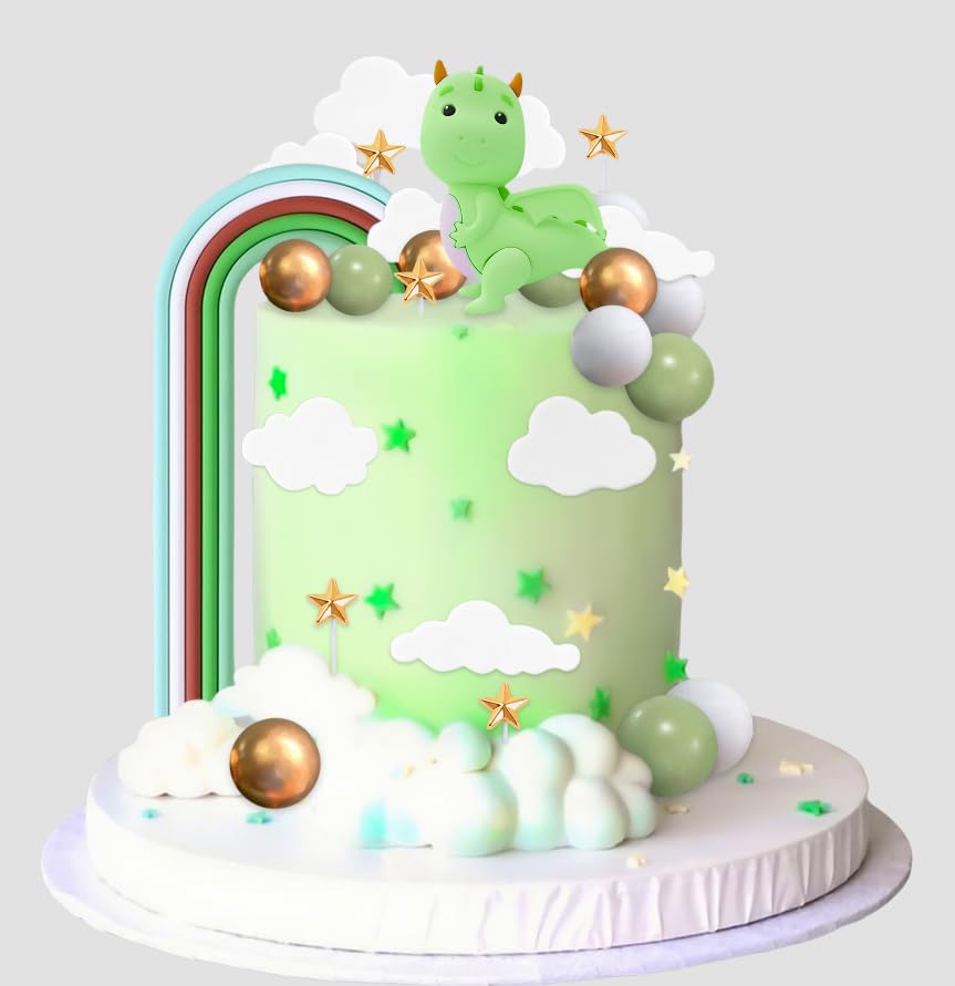 JeVenis Dragon Cupcake Toppers Magical Dragon Cake Decorations Fantasy Party Supplies for Baby Shower Birthday Party Supplies — image 1