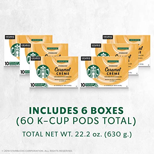 Image of Starbucks Flavored K-Cup Coffee Pods - Caramel Creme for Keurig Brewers ,10 Count (Pack of 6)