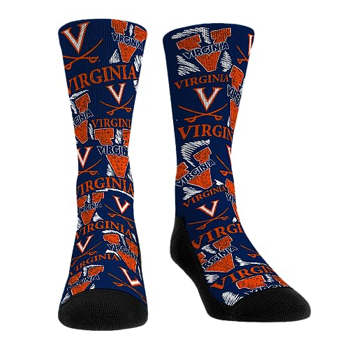 Rock 'Em NCAA Virginia UVA - Logo Sketch Socks (L-XL)