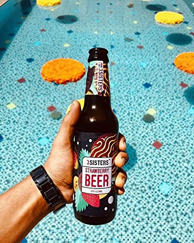 Image of 3Sisters Non Alcoholic Beer - Strawberry Flavor - (Pack of 6 Bottles x 330ml each)