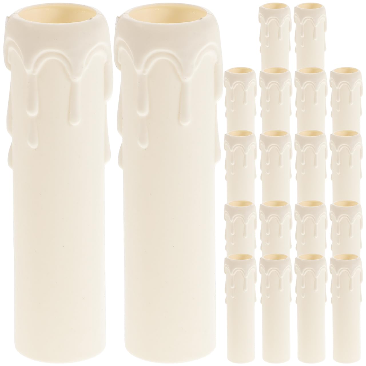 OSALADI 20 Piezas Mangas De Vela De Lágrimas Candelabro De Velas Cubre Zócalo De Manga De La Base De La Lámpara De Caja El Plastico Manga De La Cubierta Sucursales