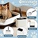 Midollarle Heavy-Duty Cat Litter Scoop with Holder, Metal Cat Scooper and Detachable Trash Can,Aluminum Kitty Poop Shovel Captures All Clumps,Speed Sifter Litter Box Scooper and Caddy with Lid(White)