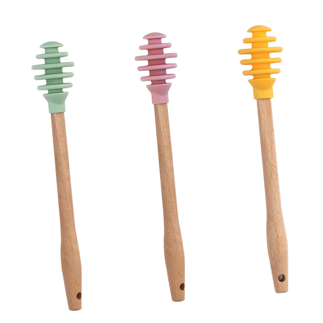 COLLBATH 1 Set 3pcs Honey Stirrer Honey Dipper Stick Honey Scooper Honey Dropper Honey Tool Honey Dippers Honey Pot Dippers Honey Drizzle Stick Spun Honey Mini Scoops Wooden re-usable
