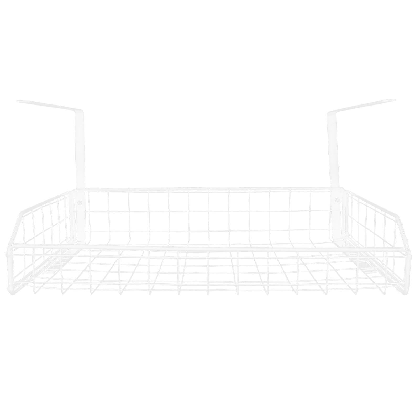 INOOMP Organisateur sous Bureau Blanc Grand Format en Fil Métallique Support de Prise de Câble et Panier de Gestion des Câbles pour Rangement Multiprises et Accessoires Bureau Solution