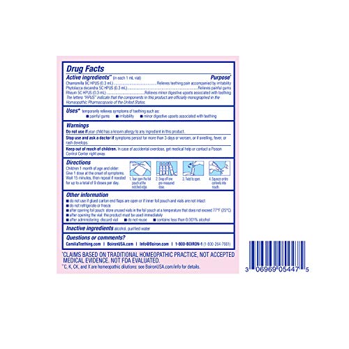 Boiron Camilia Teething Drops For Daytime And Nighttime Relief Of Painful Or Swollen Gums And Irritability In Babies - 40 Count (Pack Of 1) #TOP5