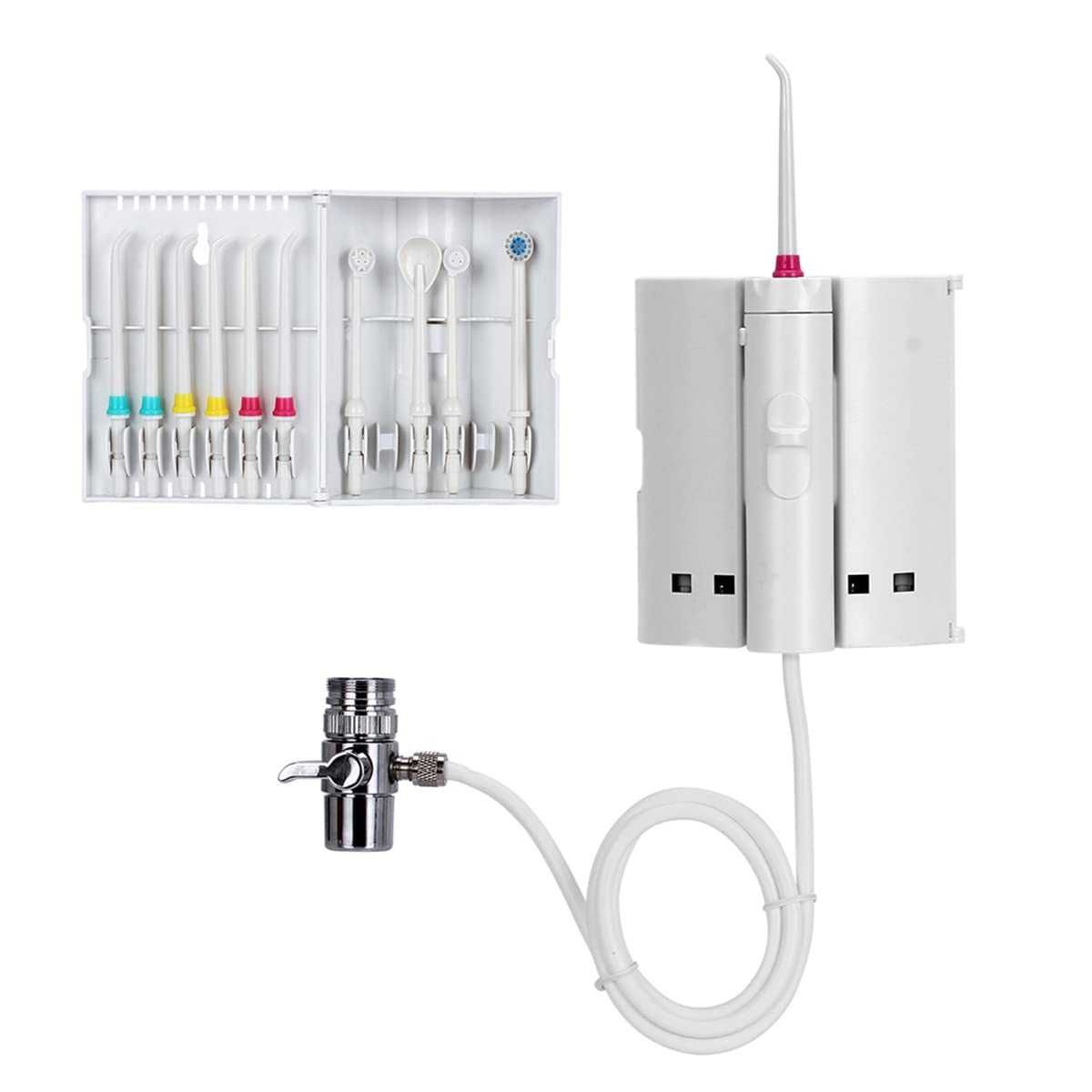 Faucet Water Floss for Family,Non-electric Dental Oral Iligator Floss with 10 Jet Tips for Household Teeth Cleaning Brace Bridge Care