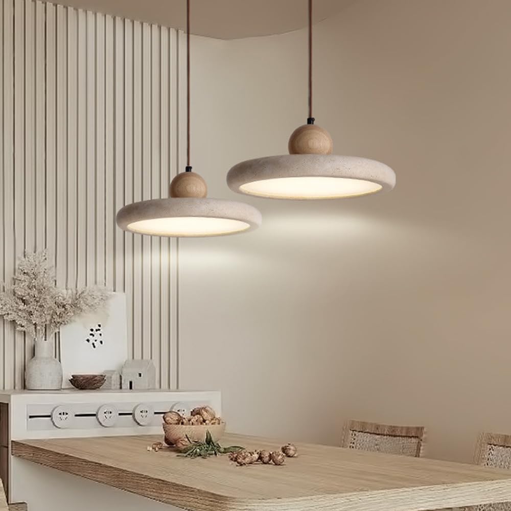 Lampadario a sospensione a soffitto in pietra naturale nordica in di grotta gialla in travertino vintage da comodino Ristorante Cucina Sala pranzo Bar in legno massello Lampada a cucina