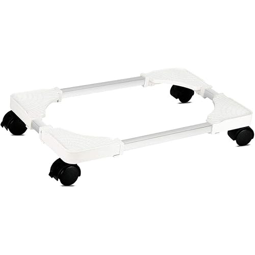 Liitrton Mobile CPU Stand Adjustable Computer Tower Stand with 4 Caster Wheels Fits Most PC (White)