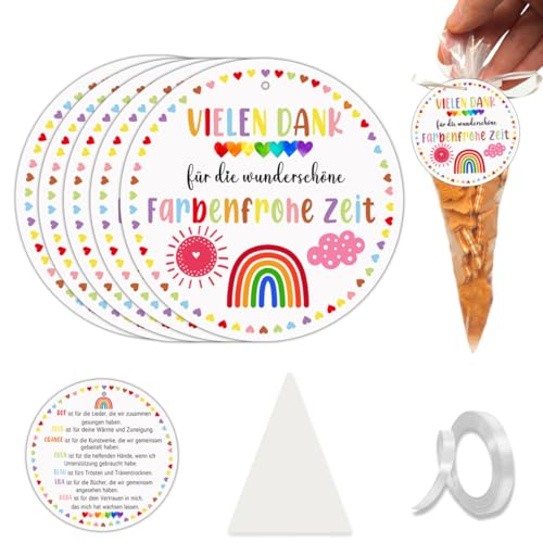15 Abschiedsgeschenk Erzieherin Abschiedsgeschenk Kindergarten Erzieherin Geschenk Abschied Geschenkanhänger mit Kegeltüten Kinder Abschiedsgeschenk Kita Geschenkverpackung für Danke Erzieherin