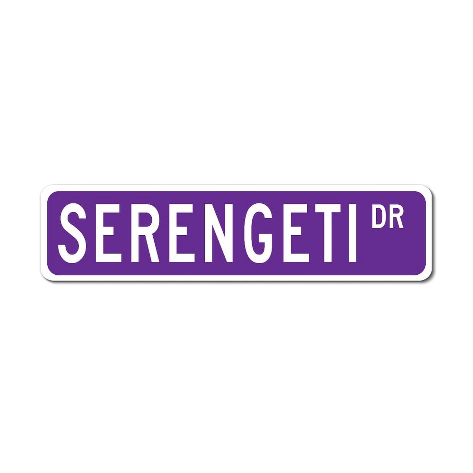 LMMIXEE Serengeti Cat Street Sign Custom Serengeti Lover Gift Metal Sign Wall Art Rustic Farmhouse Decorative Sign for Home Man Cave Gate Garden Bars Cafes 24x6in