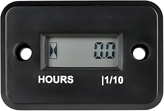 Digital Waterproof LCD Inductive Small Gasoline Engine Hour Meter Used for 2/4 Stroke Motorcycle ATV Boat Marine Generator Chainsaw Lawn Mower