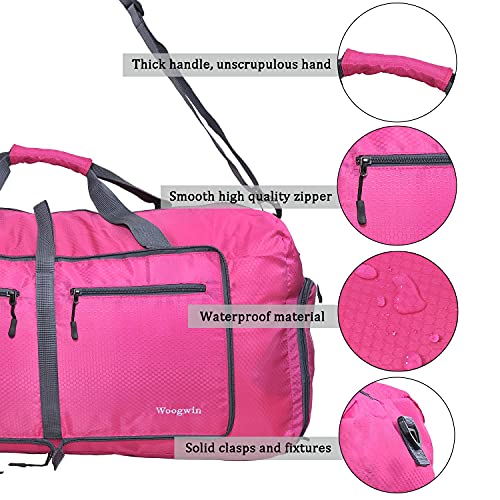 Image of Woogwin Travel Duffel Bag Large Foldable Waterproof Overnight Bag for Beach Swim Bags Pool Sports Gym