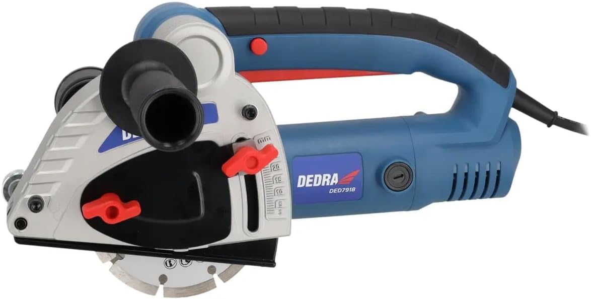 DEDRA Mauernutfräse 1500W, Trennscheibe Ø 125 mm 125mm, 3m Kabel, 8500 U/Min, Hohe Leistung, Nuttiefen von 8 mm bis 30 mm Verstärktes Kunststoffgehäuse
