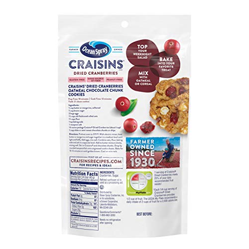 Image of Ocean Spray Craisins Original Dried Cranberries, Dried Fruit, 6 Oz Pouch (Pack of 12)