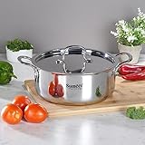 A triple-ply stainless steel casserole with a stainless steel lid is a cooking vessel made of three layers of metal, typically stainless steel, bonded together. Here's what you need to know about this type of casserole: Triple-Ply Construction: The c...