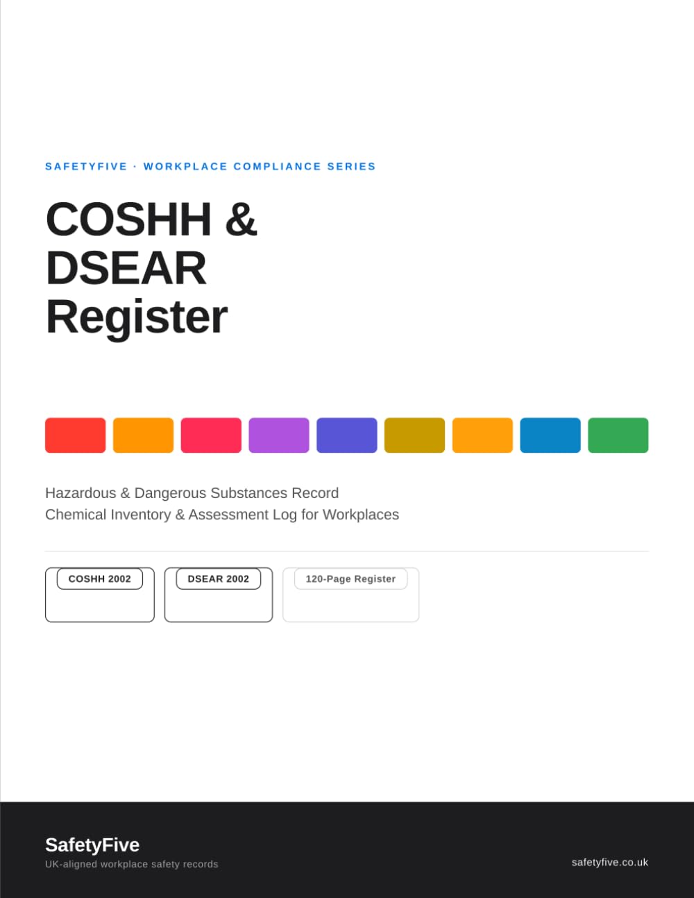 COSHH & DSEAR Register: Hazardous & Dangerous Substances Record | COSHH 2002 & DSEAR 2002 Aligned