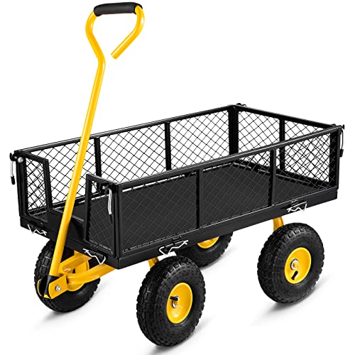 Vevor STEEL GARDEN CART 500 LBS Steel Garden Cart, Heavy Duty 500 Lbs Capacity, With Removable Mesh Sides To Convert Into Flatbed thumb #11
