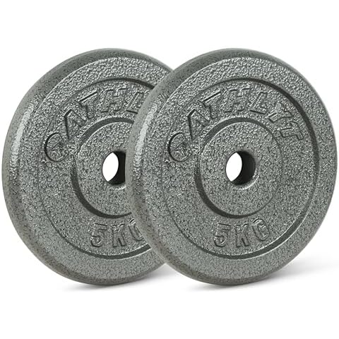 Athlyt 1-Inch Cast-Iron Weight Plates, 2 x 5kg, Black Cover