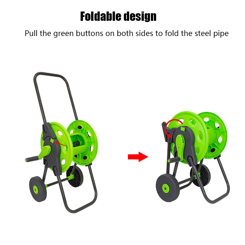Carrello avvolgitubo da giardinaggio Set avvolgitubo da giardino 20M/30M/50M con sistema di guida di avvolgimento automatico Auto avvolgitubo da 98 piedi (auto avvolgitubo da 164 piedi)