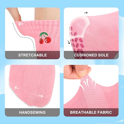 Image of Pilates Socks with Grips for Yoga, Barefoot, Ballet, Barre, Hospital Non Slip Anti Skid Socks for Women and Men