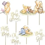 16PCS Classic Winnie Centerpieces - Baby Shower Decorations, Table Toppers on Sticks, Cutouts for Winnie Birthday Party Supplies