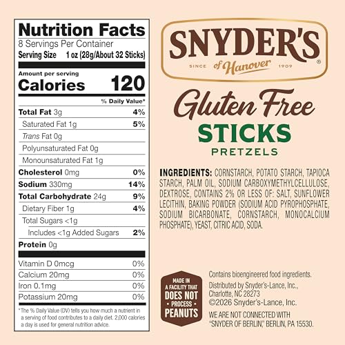 Image of Snyder's of Hanover Gluten Free Pretzel Sticks, 8 Oz Bag