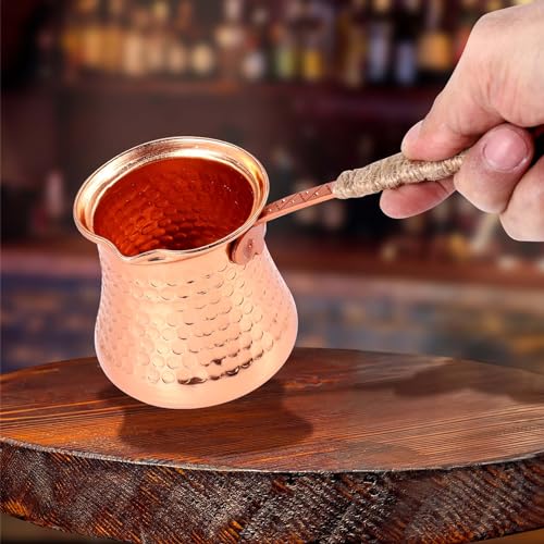 Cafetera turca Cezve de cobre con 320ml de capacidad para preparar café turco original 8