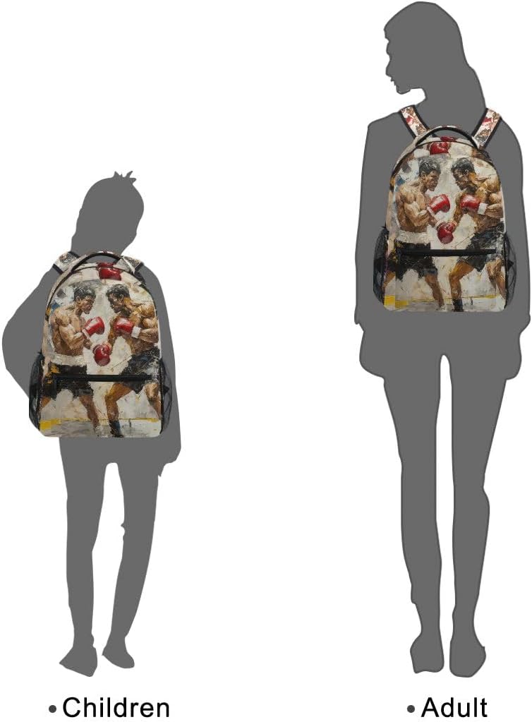 Bookbags Laptop Backpack for High School Adult Boxing 1 Travel College Teens Student Casual Shoulder Daypack