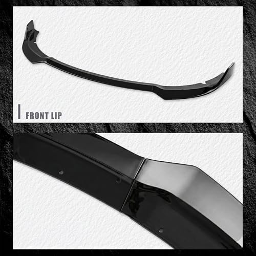 Front Bumper Lip Compatible with 2015-2023 Dodge Charger SRT Sport Style AMPP Front Bumper Lip Spoiler Air Chin AMPP Design Body Kit Splitter Black ABS - Image 6