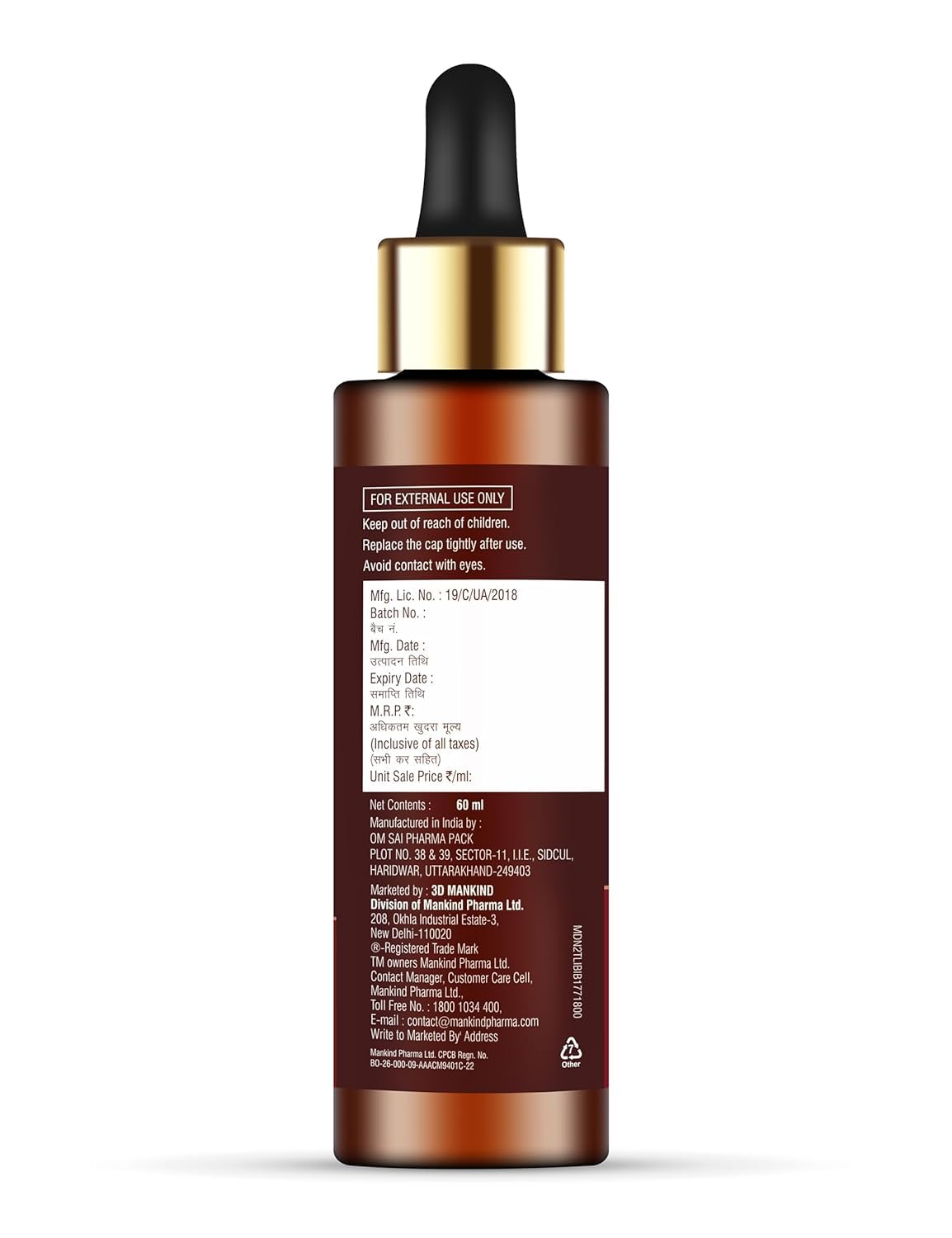 Hair blesss serum na porost włosów z Redensyl, Procapil, Anagain i liposomalna kofeina, poprawia grubość włosów, 60 ml