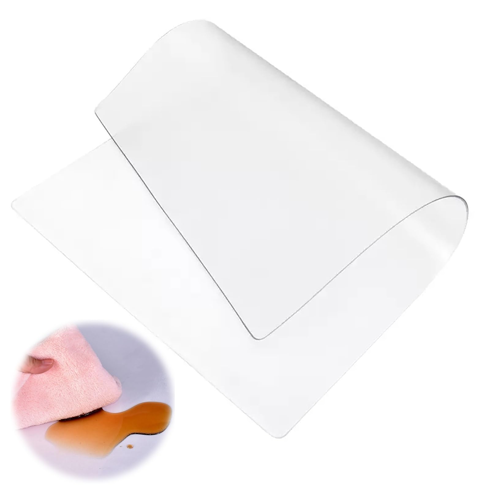 Thick 1mm 1.5mm 2mm Clear Office Chair Mat For Hard Floor PVC Transparent Desk Chair Mat Easy Rolling Computer Chair Mat 30x30cm 40x60cm 50x100cm 60x120cm Easy To Clean For Kitchen Hallway Doorways (