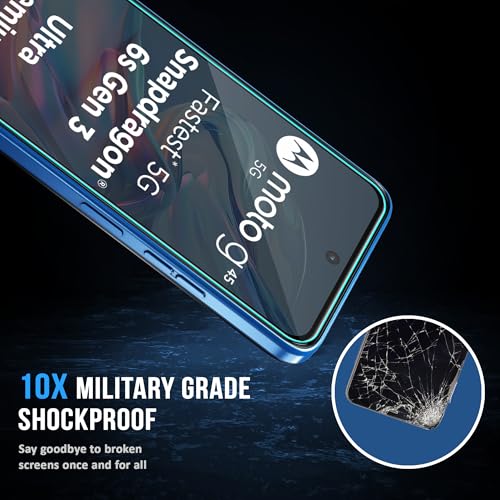 Image of FIRST MART Military-Grade Gorilla Tempered Glass Compatible For Motorola G45, Moto G73 and Moto G32 5G (6.5 Inch) With Easy Installation Kit | Edge To Edge Coverage | Black, Pack of 2