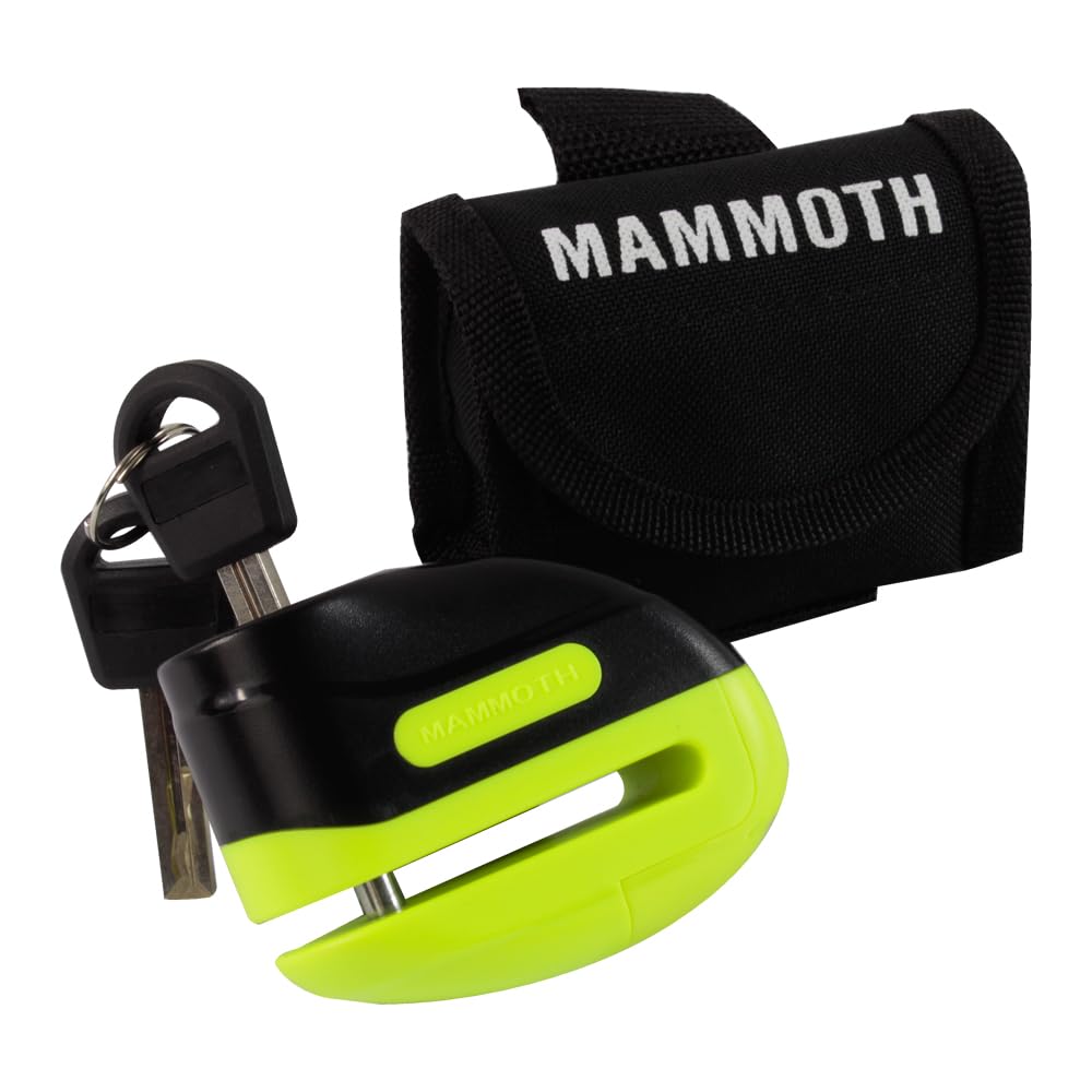 Mammoth Security Yellow Motorcycle Disc Lock Rouge Anti-Theft Brake Disclock (, 6Mm Pin)