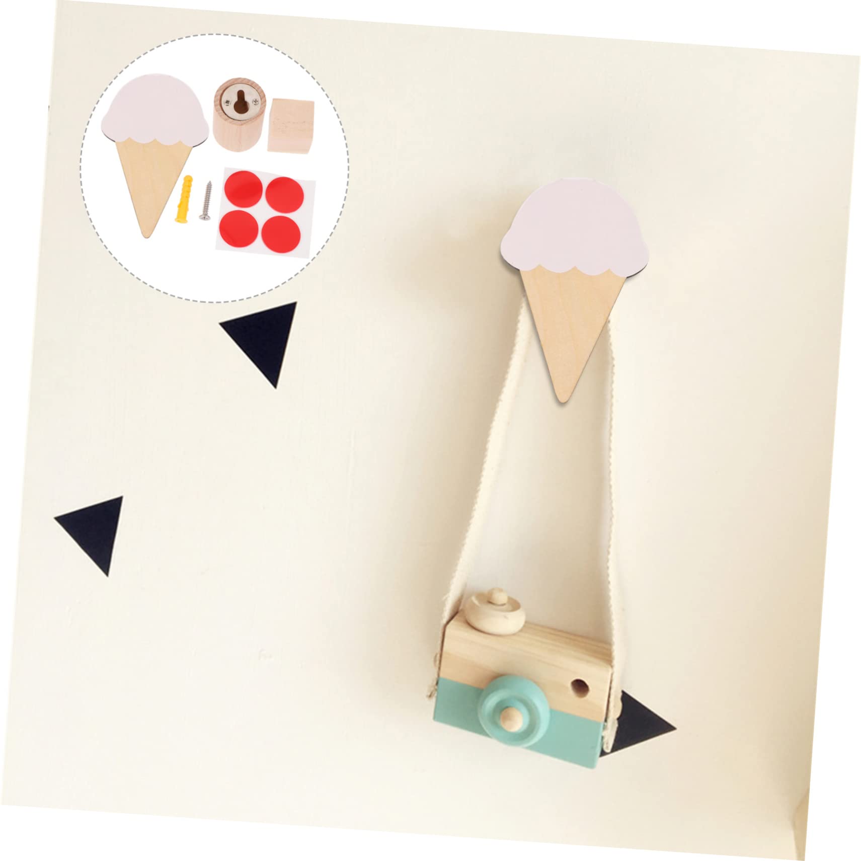MAGICLULU 8juegos Ganchos De Multi-funcionales Para Pared De Colgadores De Decoración Infantil Para Habitaciones Sin Perforaciones Diseño De Helado