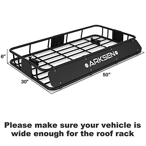 Arksen 30 X 50 Inch Universal Extra Wide 150Lb Heavy Duty Roof Rack Cargo With Extension Car Top Luggage Holder Carrier Basket For Suv, Truck, & Car Steel Construction #TOP5