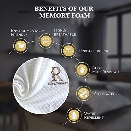 Royal Therapy King Memory Foam Pillow, Neck Pillow Bamboo Adjustable Side Sleeper Pillow for Neck & Shoulder, Support for Back, Stomach, Side Sleepers, Orthopedic Contour Pillow - Thumbnail 4