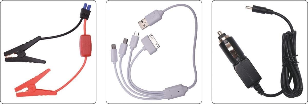 YATO profesjonalne urządzenie rozruchowe z powerbankiem 200 A/400 A/9000 mAh, 5 V/2 A USB, 12 V 3,5 A, przenośne urządzenie wspomagające rozruch akumulatora samochodowego